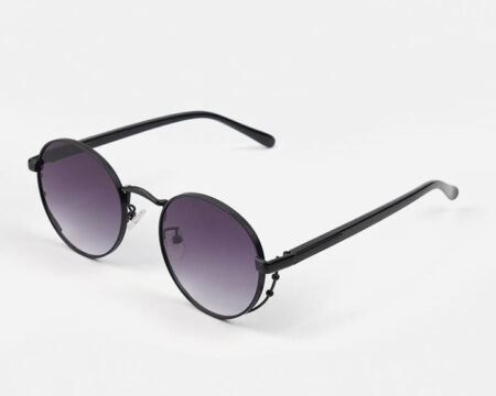 Retro Round Sunglasses - Black