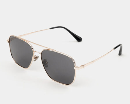 Double Bridge Square Sunglasses - Black