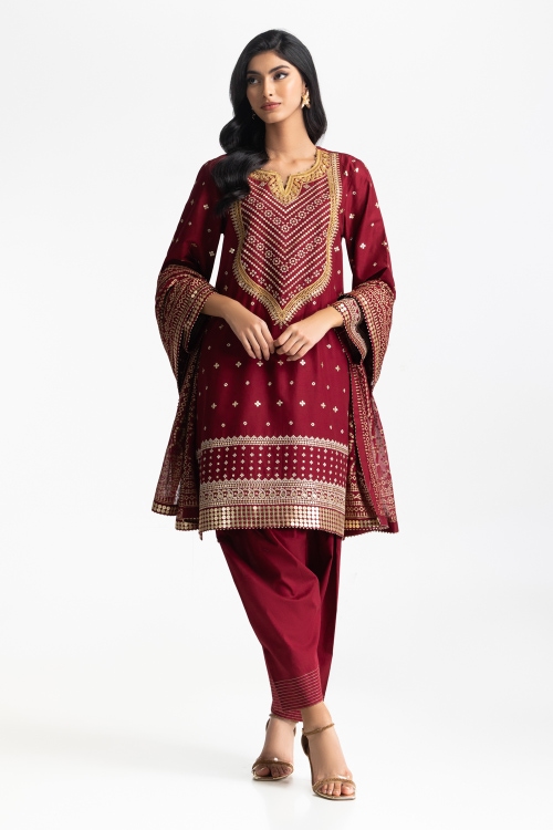 3PC Lawn Embroidered Suit IUSTKSD-608