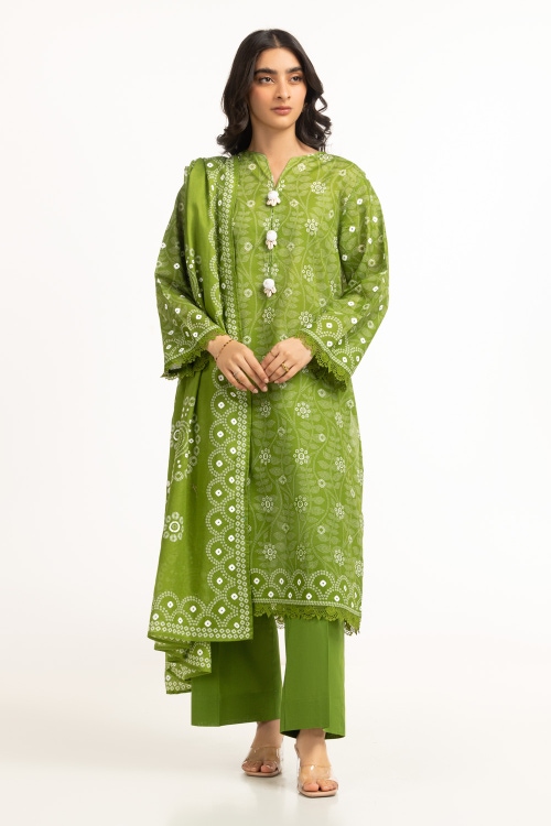 3PC Lawn Lacquer Printed Suit IUSTKSD-611