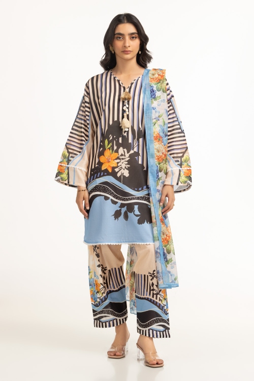 3PC Lawn Printed Suit IUSTKSD-699