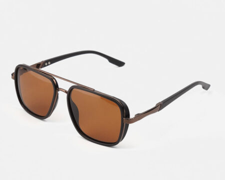 Double Bridge Square Sunglasses - Brown