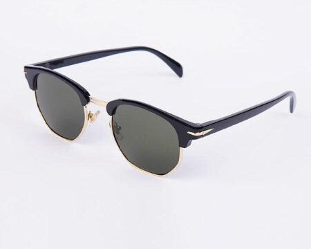 Half Rim Round Sunglasses - Green