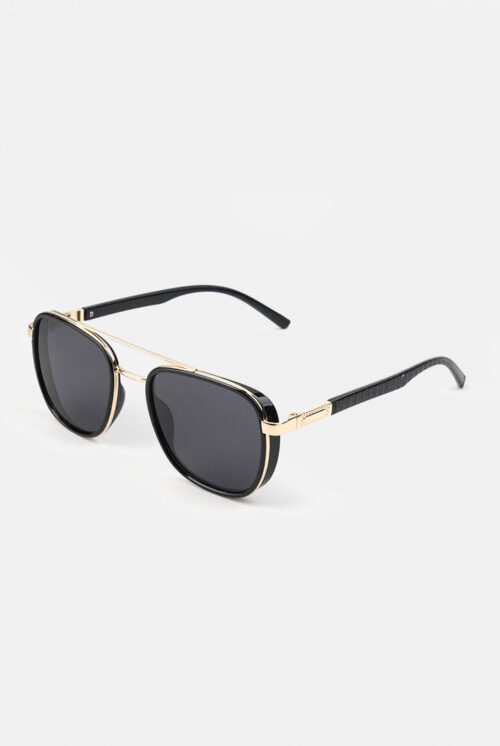 Double Bridge Square Sunglasses - Gold