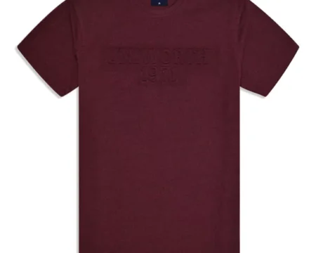 Maroon Printed Crew Neck T-shirt