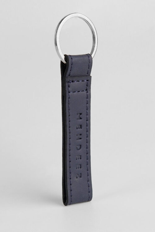 Leather Keychain - Dark Blue