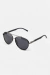 Double Bridge Aviator Sunglasses - Black