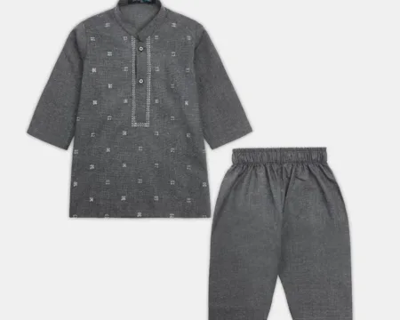 Dark Grey Infant Kurta Shalwar