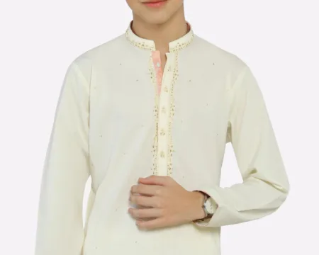 Cream Boys Kurta Pajama