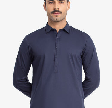 Men's Navy Blue Kurta Shalwar