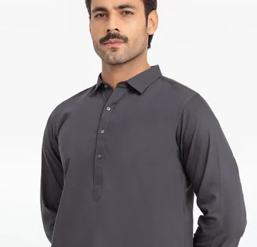 Men's Charcoal Grey Kurta Shalwar
