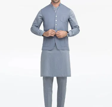 Men's Denim Blue Waist Coat