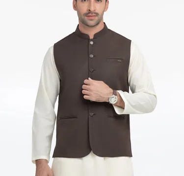Men's Chocolate Brown Waist Coat