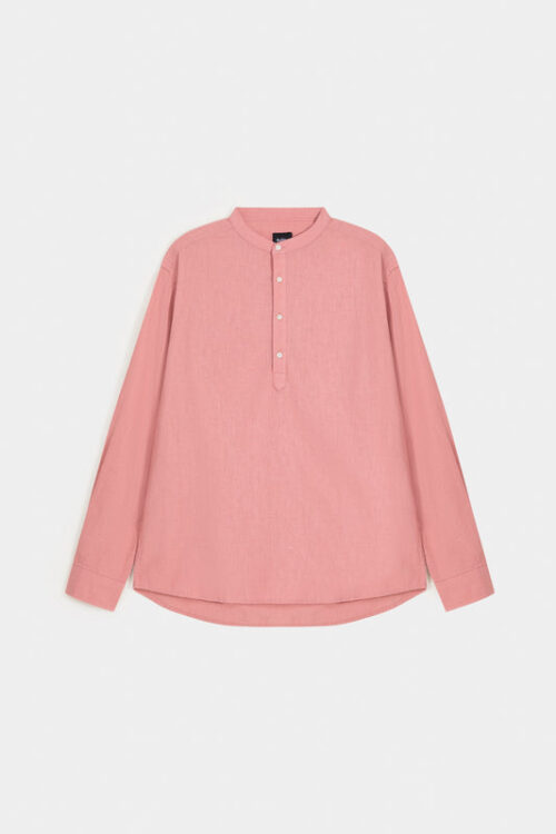 Basic Cotton Linen Popover Shirt