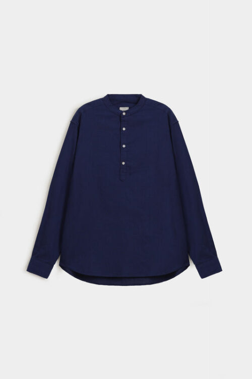 Basic Cotton Linen Popover Shirt