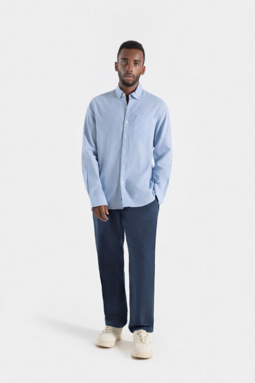 Cotton Linen Shirt with Pocket Detail