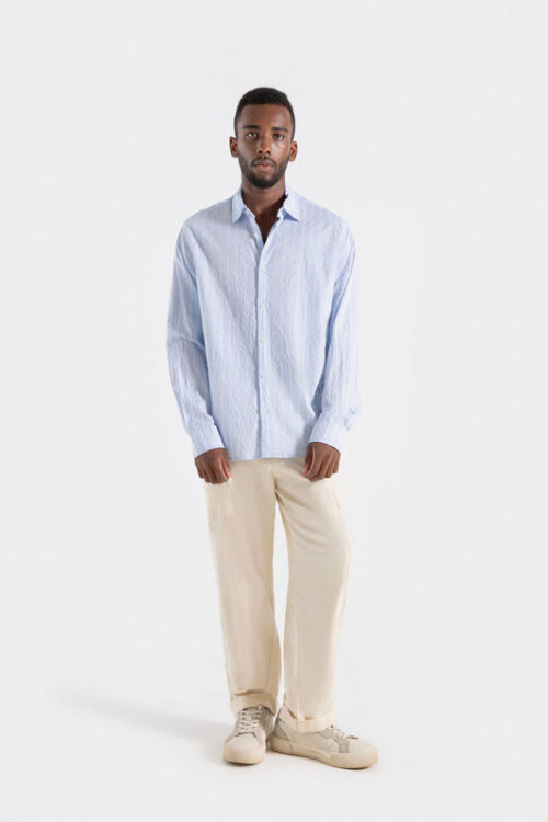 Seersucker Striped Shirt