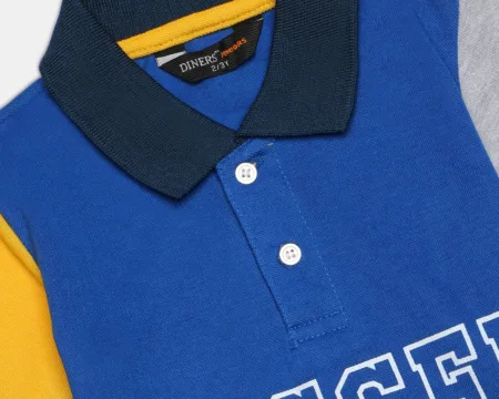 Royal Blue Soccer Printed Polo