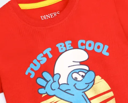 Red Smurfs Graphic Printed T-Shirt