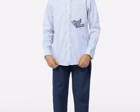 White Stripe Boys Shirt