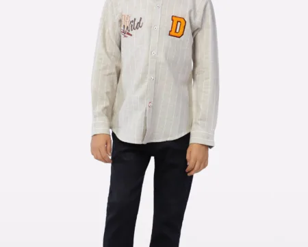Fawn Self Textured Boys Shirt