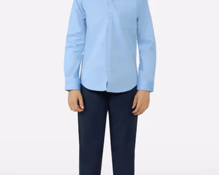 Light Blue Textured Casual Shirt