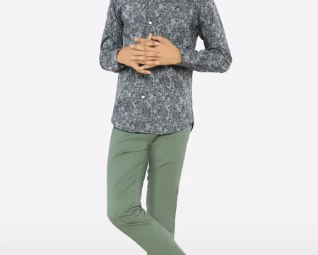 Grey Paisley Printed Casual Shirt