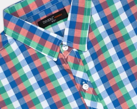 Multicolor Gingham Check Casual Shirt