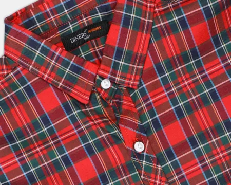Red Glen Plaid Check Casual Shirt