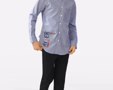 Blue Minicheck Boys Shirt