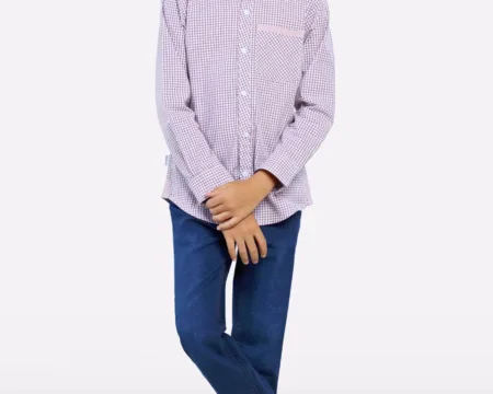 Magenta Gingham Check Casual Shirt