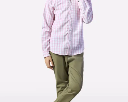 Pink Gingham Check Casual Shirt