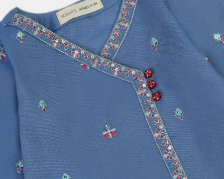 Blue Embroidered Infant 2PC