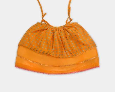 Orange Infant Lace Strap Frock