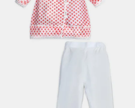 White Printed Girls 2PC