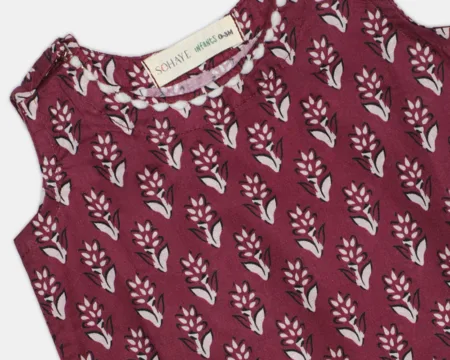 Purple Printed Infant Kurti