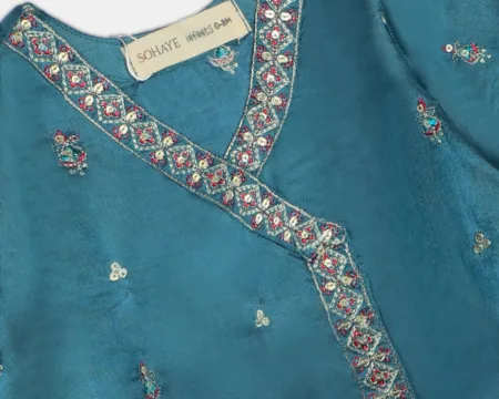 Blue Embroidered Infant 2PC