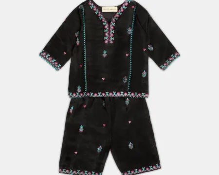 Black Embroidered Infant 3PC