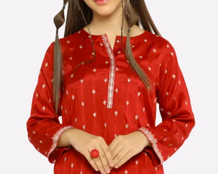 Red Embroidered Girls 2PC