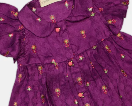 Purple Embroidered Infant 2PC