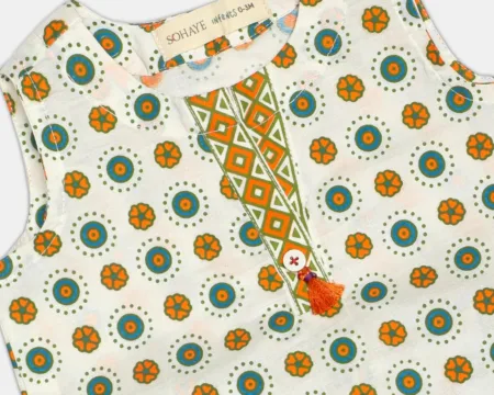 White Printed Infant 2PC