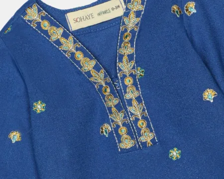 Blue Embroidered Infant 2PC