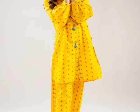 Yellow Stylised Girls 2PC