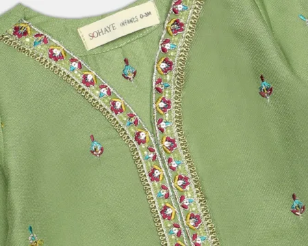 Light Green Embroidered Infant 2PC