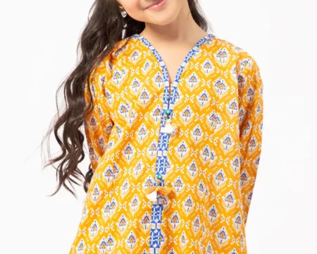 Mustard Printed Girls 2PC