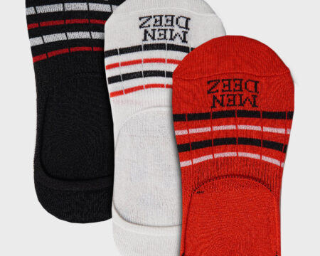 Striped No Show Socks - Pack of 3