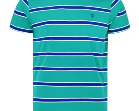 Teal Stripe Crew Neck T-Shirt