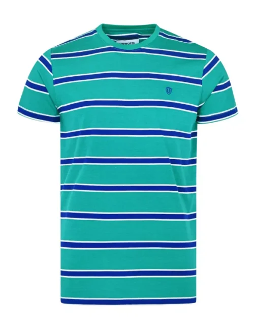 Teal Stripe Crew Neck T-Shirt