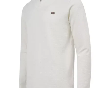 Off White Texture Crew Neck T-shirt