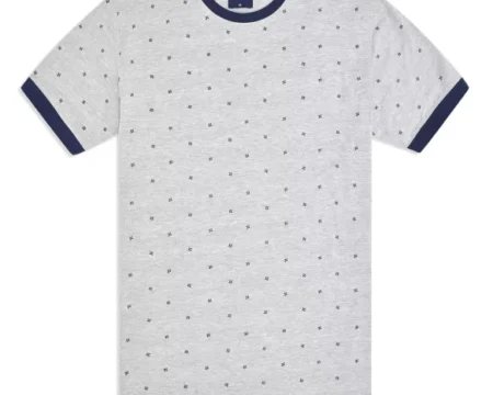 Heather Grey Printed Crew Neck T-shirt